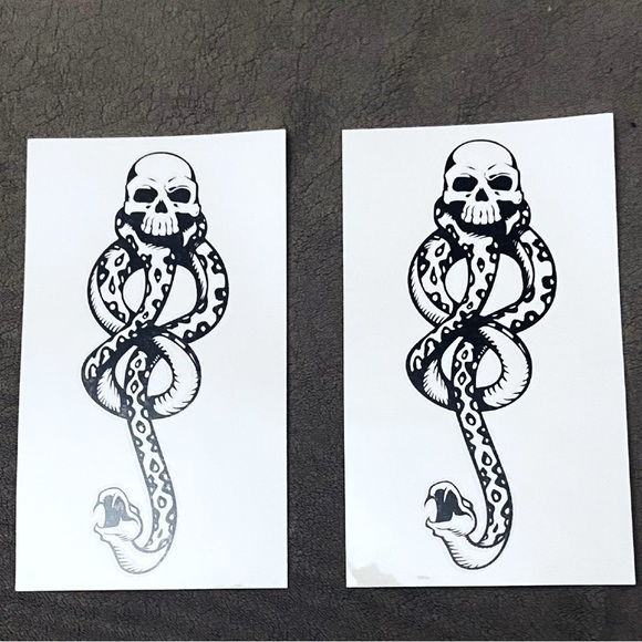 Dark Mark Temporary Tattoos 2 Pack Harry Potter Wizard Magic Witch Dark Arts - Picture 2 of 5